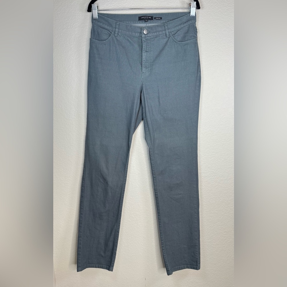 Lafayette 148 NY Thompson Mid-Rise Career Trouser‎ Pants Women's 8 Slate Green
